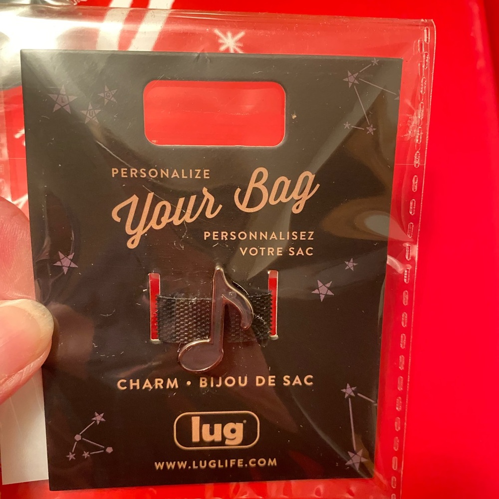 Lug Black Music Note Bag Charm. NWT